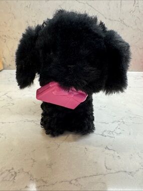 American Girl Black Puppy with Pink Magnetic Handbag Accessory